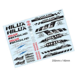 TC921 1/10 Toyota Hilux Sticker, A5 RC Decals Tamiya HPI KYOSHO
