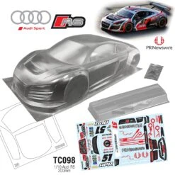 TC098 1/10 Audi R8 APR 51 195mm TT01 TT02 Drift To Fit HPI TAMIYA MST