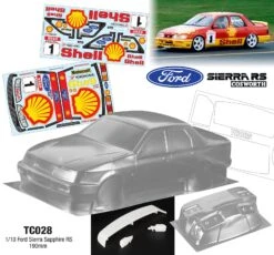 Ford Sapphire Cosworth Shell 190mm Tamiya TT01 TT02 257mm