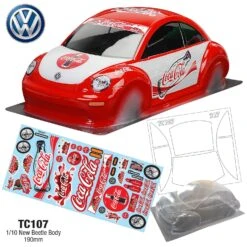 TC107 1/10 New Beetle Body, 190mm Coca Cola Tamiya TT01 TT02 HPI Kyosho
