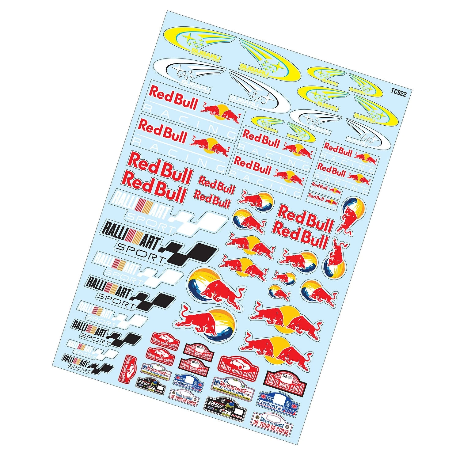 TC922 1/10 Rally Art Sticker, A4 Red Bull Subaru Tamiya TT01 TT02 1 TC922 1/10 Rally Art Sticker, A4 Red Bull Subaru Tamiya TT01 TT02