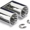 Chrome Twin Exhaust Set Body Accessory Tamiya TT01 TT02 HPI 190mm 257mm