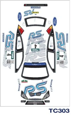 TC303 RS Ford Focus WRC Tamiya #58308 Replica TT01 TT02 HPI 190mm 257mm -Trendy Toy Car Store focusrs