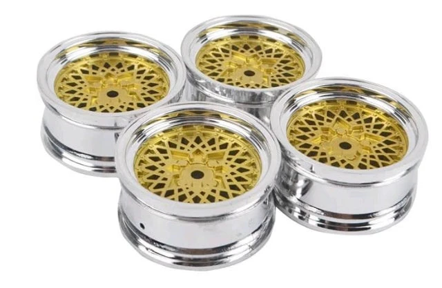 BBS Gold And Chrome 3mm Offset 26mm Rc Touring Car Wheels For Tamiya TT01 TT02 HPI Kyosho 12mm Hex Not M Chassis 1 BBS Gold And Chrome 3mm Offset 26mm Rc Touring Car Wheels For Tamiya TT01 TT02 HPI Kyosho 12mm Hex Not M Chassis