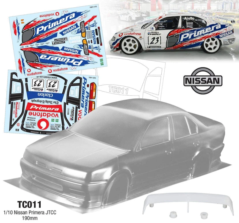 TC011 Nissan Primera Vodafone JTCC FF01 FWD Chassis Car 1/10 R/C (58147 Replica) 1 TC011 Nissan Primera Vodafone JTCC FF01 FWD Chassis Car 1/10 R/C (58147 Replica)