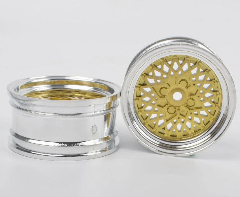 BBS Gold And Chrome 3mm Offset 26mm Rc Touring Car Wheels For Tamiya TT01 TT02 HPI Kyosho 12mm Hex Not M Chassis 2 BBS Gold And Chrome 3mm Offset 26mm Rc Touring Car Wheels For Tamiya TT01 TT02 HPI Kyosho 12mm Hex Not M Chassis - Image 2