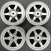 TAMIYA 1:10 WHEELS (4 PCS) FOR E.G. ISUZU MU 6-SPOKE 26MM "SILVER" # 309334189